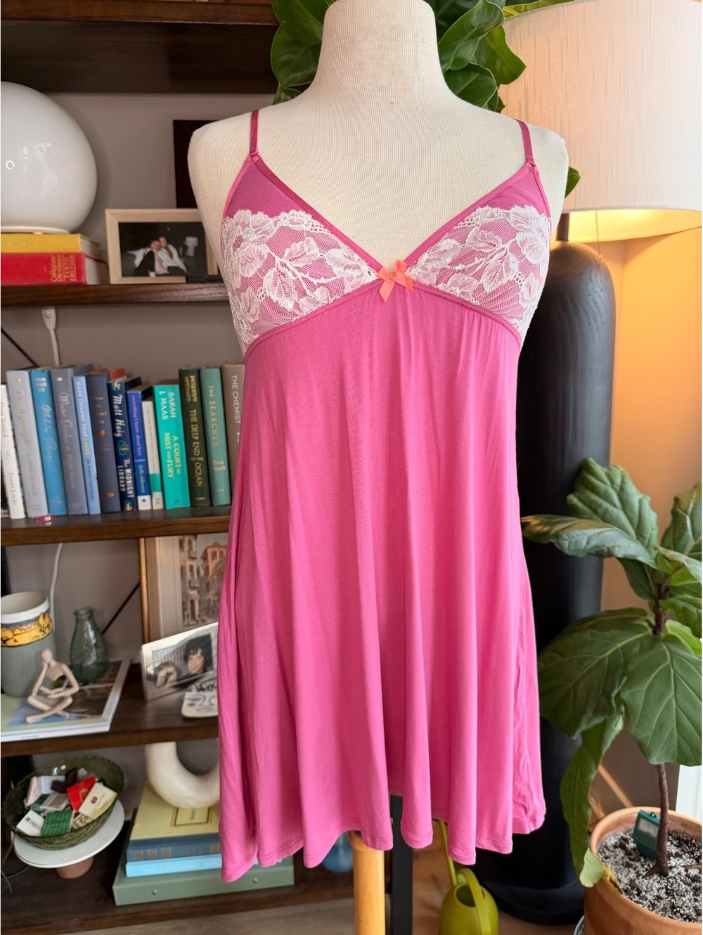 Y2K Victoria's Secret 2015 Pink Lace Trim Nightgown Sleepwear Medium